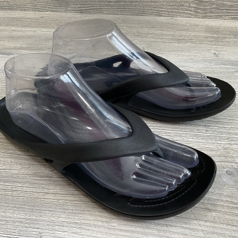 Crocs Womens Kadee II Black Flip Flop Comfort Beach Sandals 202492 Size 9